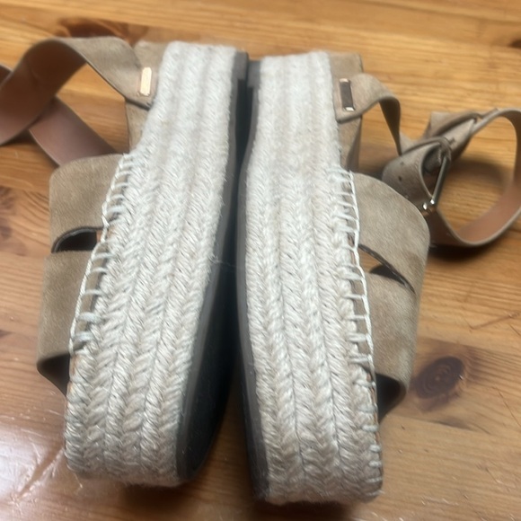 Sarto by Franco Sarto Tan leather Espadrilles with Wedge Heel and Ankle Strap 9M - Picture 7 of 10